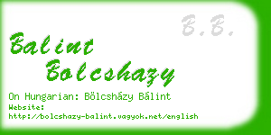balint bolcshazy business card